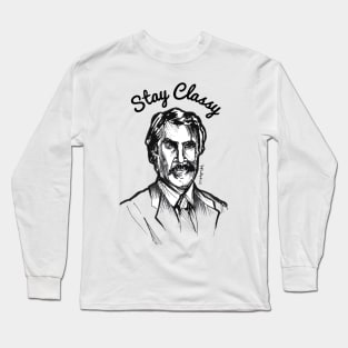 Ron Stay Classy Burgundy Long Sleeve T-Shirt